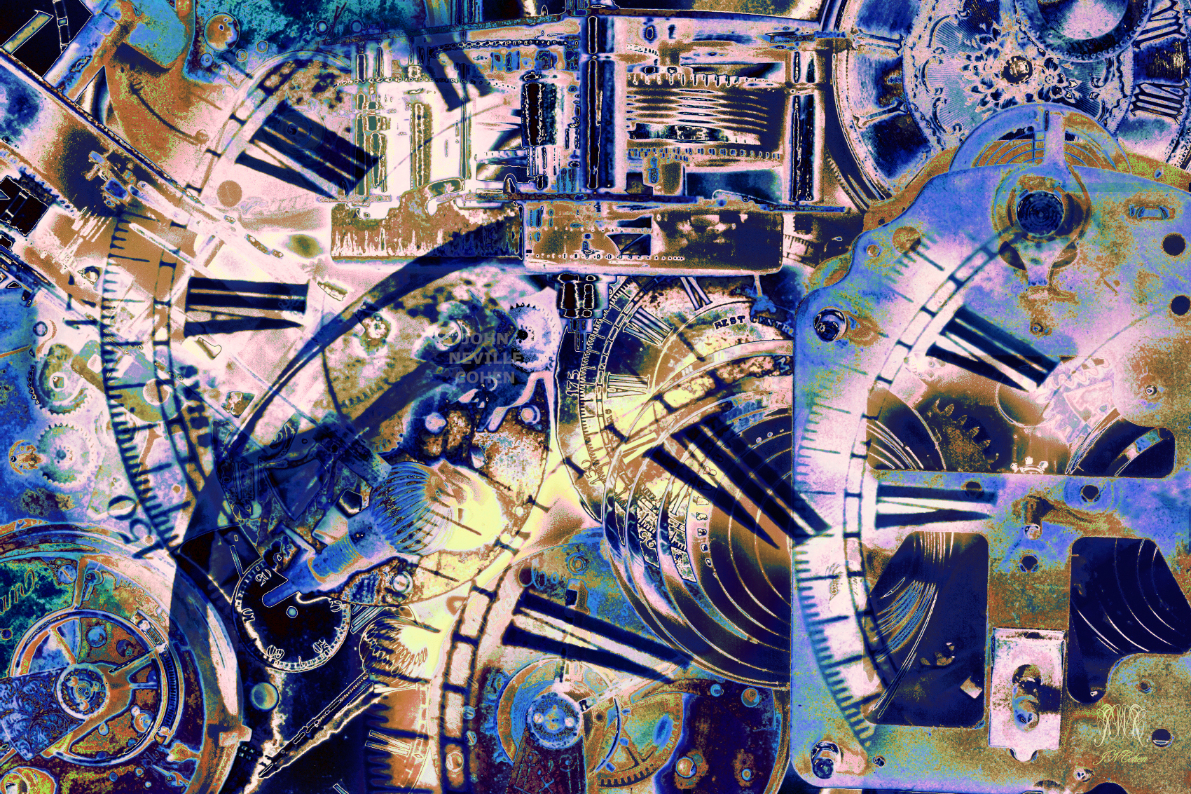 Mechanics of Time, Painting with Light Projection Photography Limited Edition Prints for sale, maximum of 8, by John Neville Cohen.