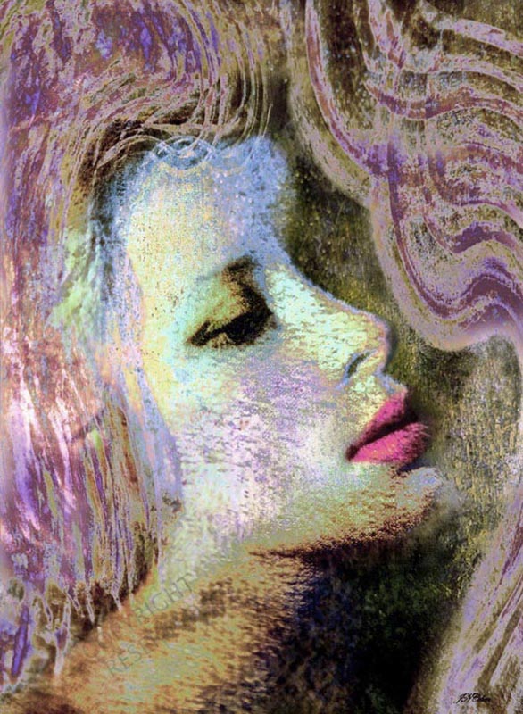 John Neville Cohen, Pygmalion's Desire 46, Blue, Purple, Pink, Brown