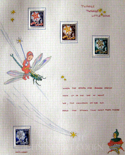 Twinkle little star ideas, for a postage stamp collecting album by George and Betty Cohen and Richard Hillman