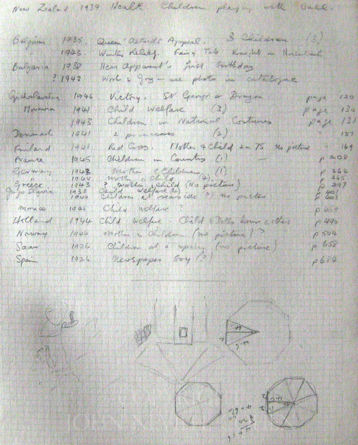 List of postage stamps, for a postage stamp collecting album