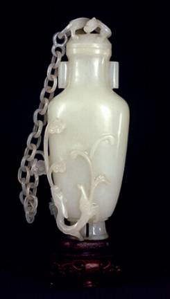 A Fine Jade Chained Vase and Lid, John Neville Cohen