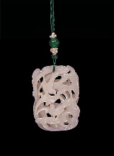 White nephrite pendant.  Chinese, 1780 - 1850.